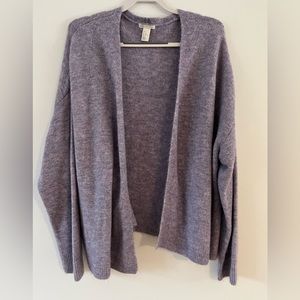 H&M Basics Open Cardigan Sweater Light Purple - Size XL